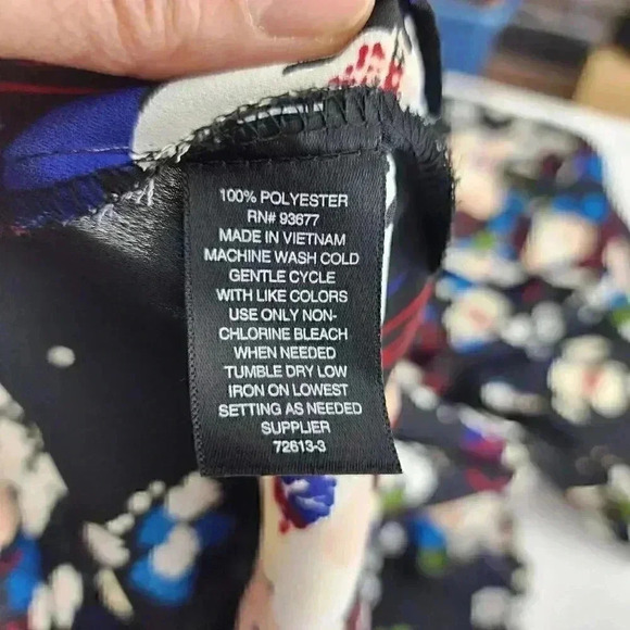 W Worthington Floral button up ruffle sleeve women's Chiffon blouse PXL - Picture 7 of 9